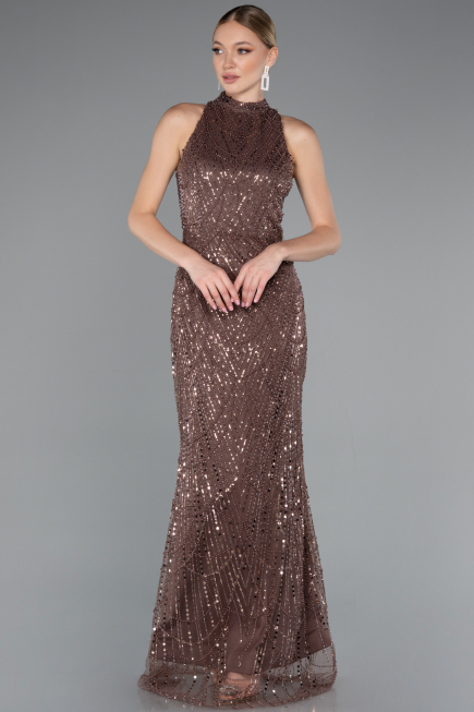 Braun Abendkleid Lang ABU4791