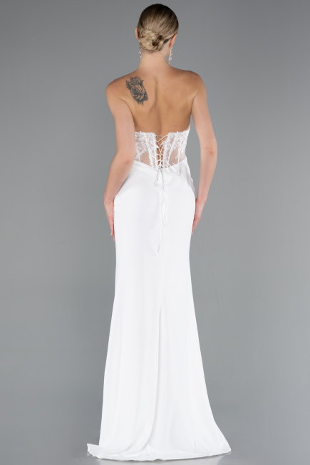 Weiß Abendkleid Lang ABU5001