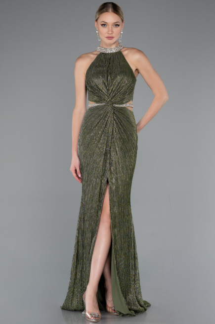 Abendkleid Lang Khaki ABU4324