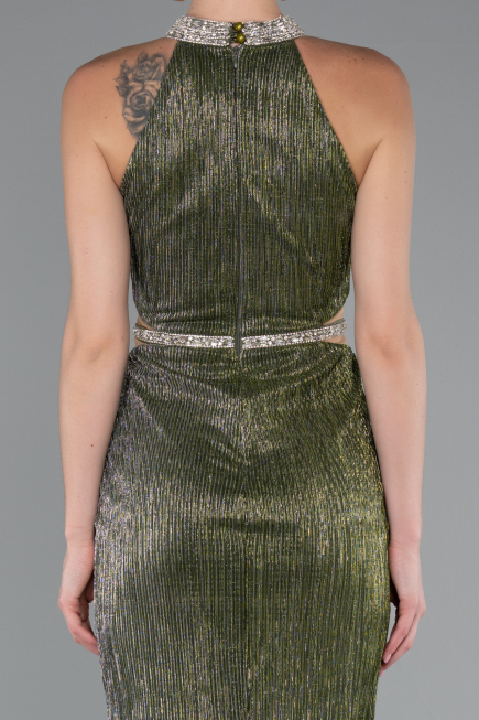 Abendkleid Lang Khaki ABU4324