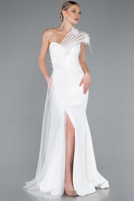 Abendkleid Lang Weiß ABU4969