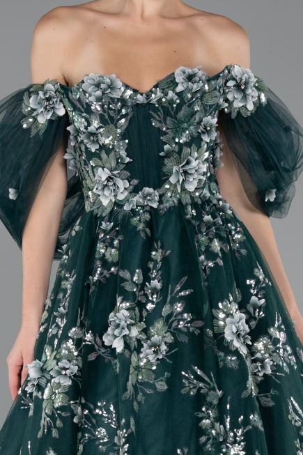 Designer Verlobungskleid Lang Smaragdgrün ABU5074
