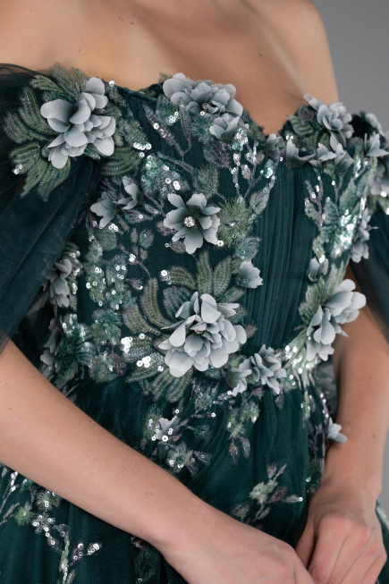 Designer Verlobungskleid Lang Smaragdgrün ABU5074