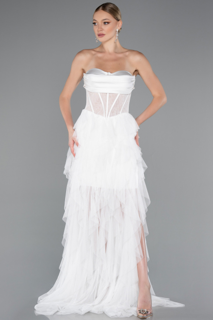 Standesamtkleid Lang Weiß ABU5071