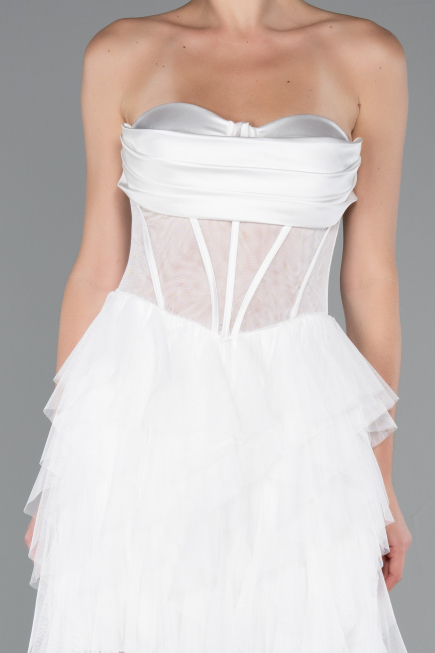 Standesamtkleid Lang Weiß ABU5071