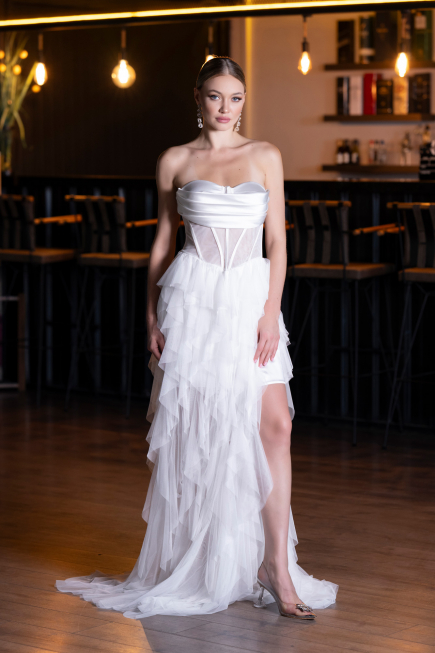 Standesamtkleid Lang Weiß ABU5071