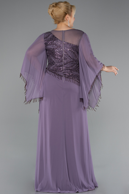 Abendkleid in Übergröße Lang Chiffon Lavendel ABU5093