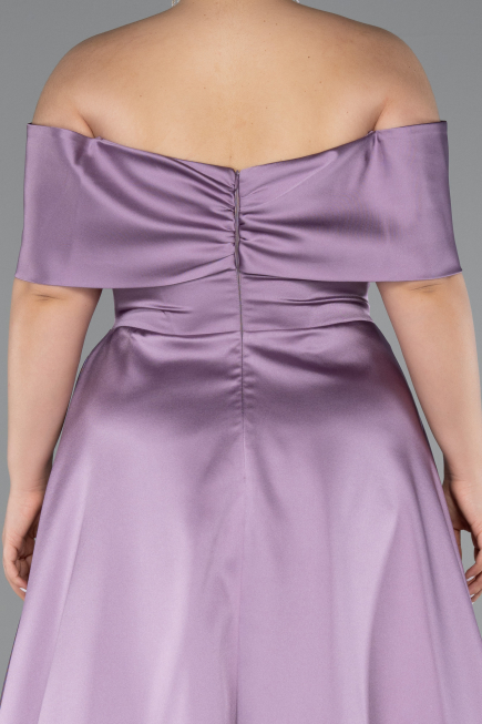 Lavendel Abendkleid İn Übergröße Satin Lang ABU4998