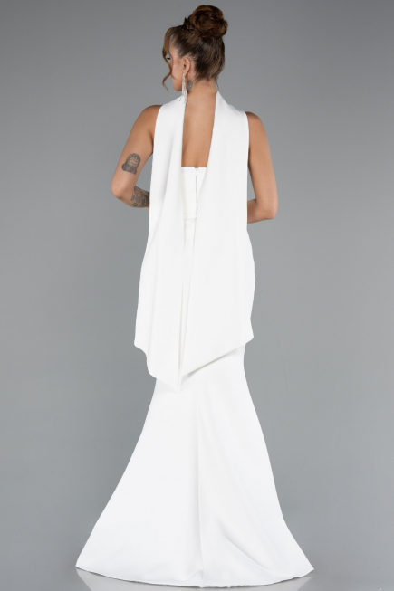 Abendkleid Lang Weiß ABU5097