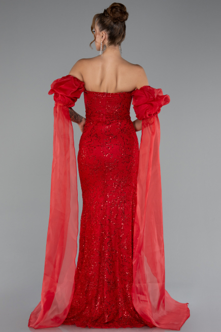 Abendkleid Lang Spitze Rot ABU5102