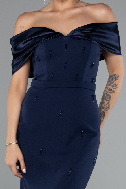 Marineblau Partykleid Midi ABK2212