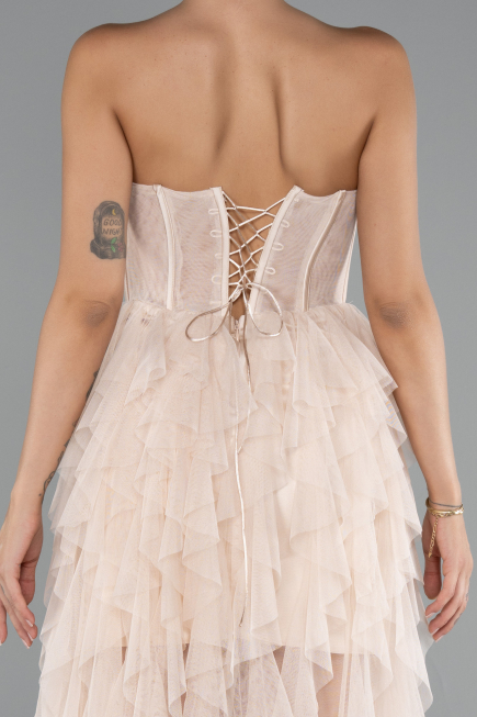 Beige Standesamtkleid Lang ABU5071