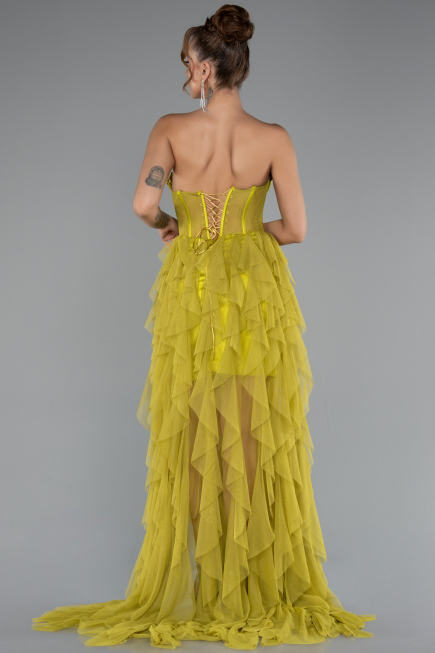 Pistaziengrün Standesamtkleid Lang ABU5071