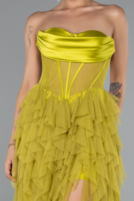 Pistaziengrün Standesamtkleid Lang ABU5071