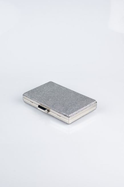 Abendtasche Glitzernd Platin SH801