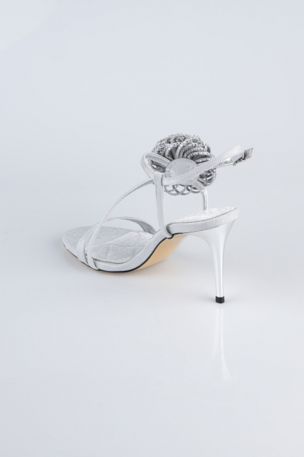 Party-Schuhe Satin Silber AB1144
