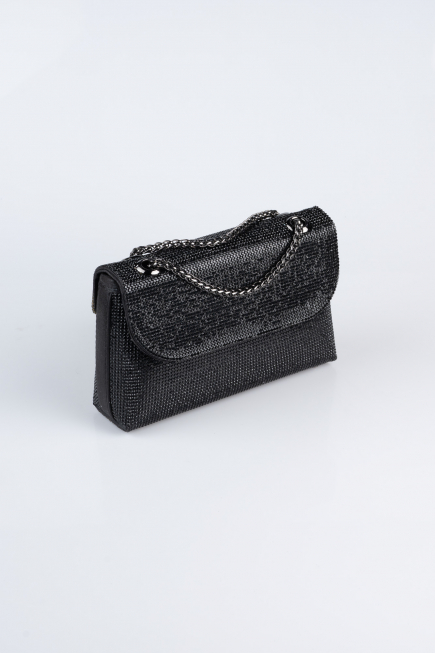 Abendtasche Verputz Schwarz V934