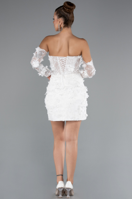 Hochzeitskleider Mini Weiß ABG130