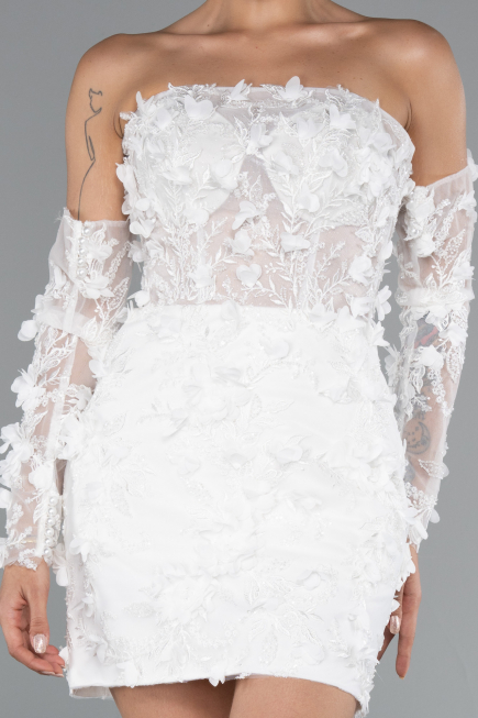 Hochzeitskleider Mini Weiß ABG130