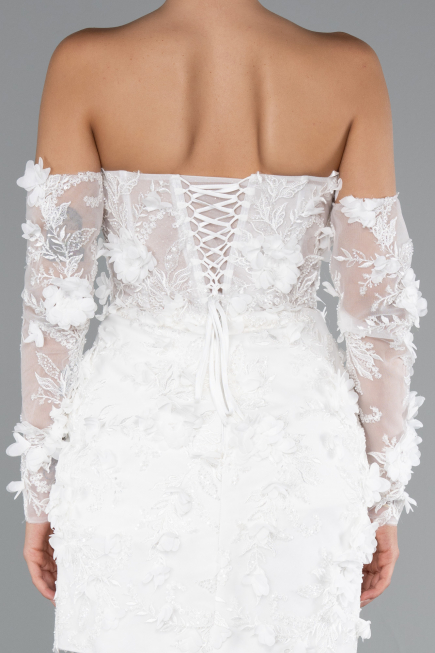 Hochzeitskleider Mini Weiß ABG130