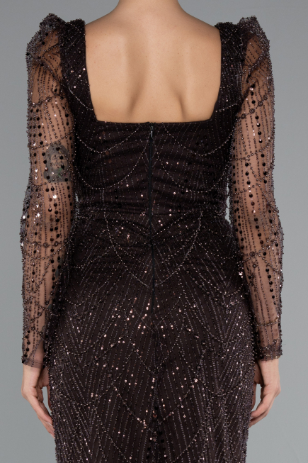 Dunkelbraun Abendkleid Lang ABU4603