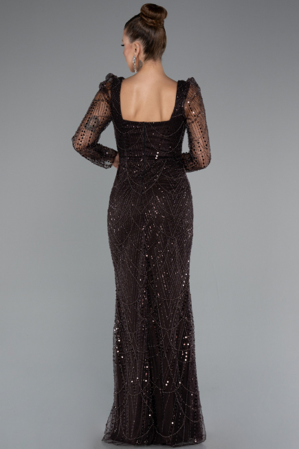 Dunkelbraun Abendkleid Lang ABU4603