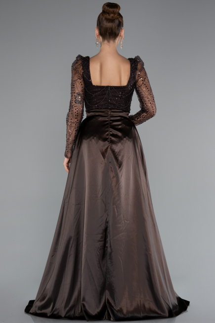 Dunkelbraun Abendkleid Lang ABU4603