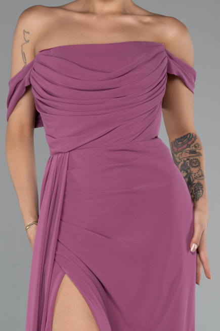 Altrosa Abendkleid Chiffon Lang ABU4925