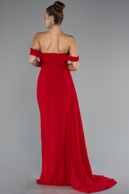 Rot Abendkleid Chiffon Lang ABU4925