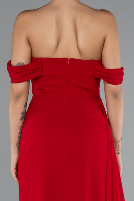 Rot Abendkleid Chiffon Lang ABU4925
