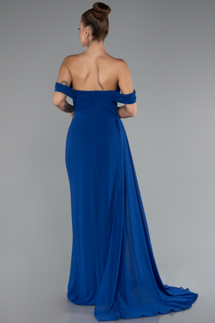 Sächsischblau Abendkleid Chiffon Lang ABU4925