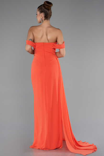 Orange Abendkleid Chiffon Lang ABU4925