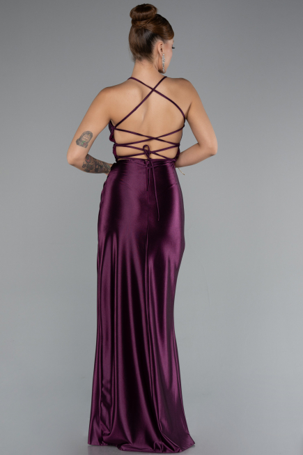 Kirschrot Abschlusskleid Satin Lang ABU2800