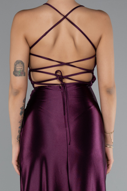Kirschrot Abschlusskleid Satin Lang ABU2800