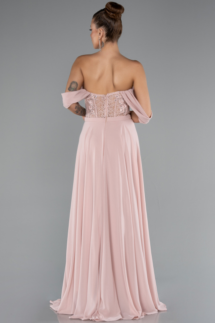 Puder Abendkleid Chiffon Lang ABU3310