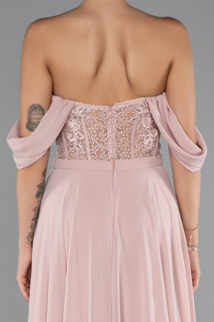 Puder Abendkleid Chiffon Lang ABU3310