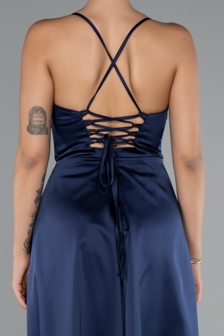 Partykleid Midi Satin Marineblau ABK1586