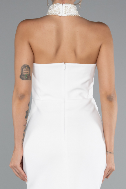 Standesamtkleid Midi Weiß ABK2399
