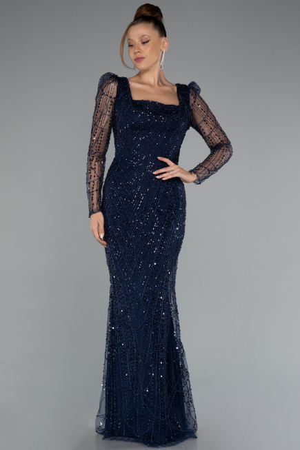 Abendkleid Lang Marineblau ABU4603