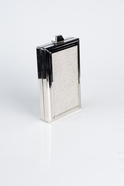 Abendtasche Verputz Silber KC820