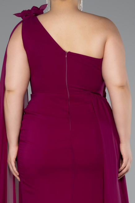 Kleider in Großen Größen Lang Chiffon Pflaume ABU5145
