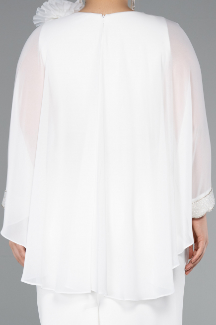 Partykleid in Übergröße Midi Weiß ABK2383