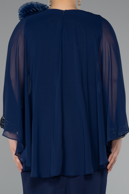 Partykleid in Übergröße Midi Marineblau ABK2383