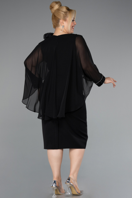 Partykleid in Übergröße Midi Schwarz ABK2383