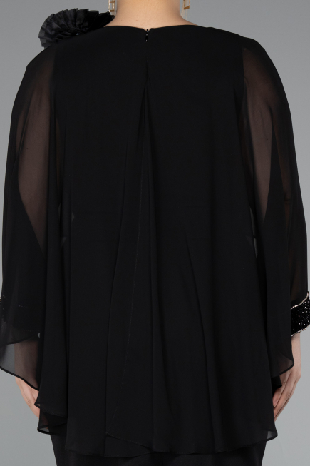 Partykleid in Übergröße Midi Schwarz ABK2383