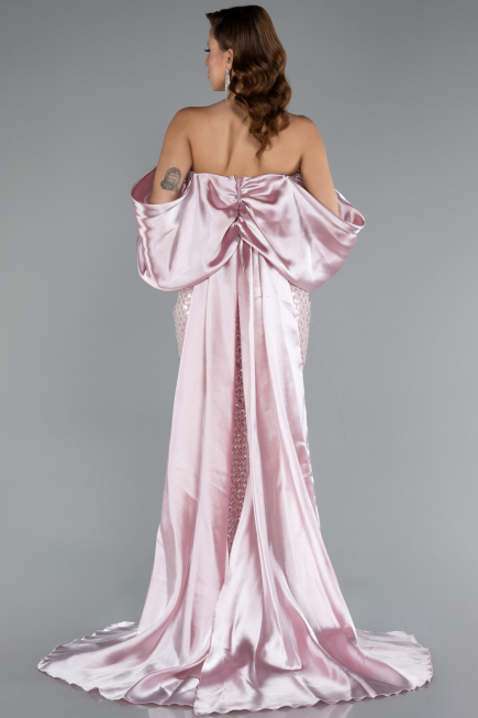 Abendkleid Lang Perlenbesetzt Puder ABU5169