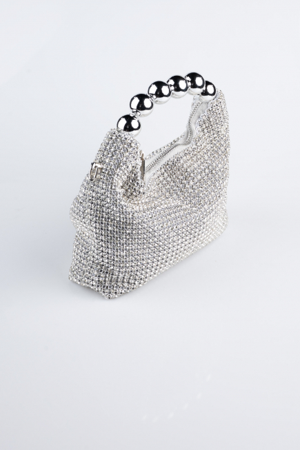 Abendtasche Swarovski Silber MN980