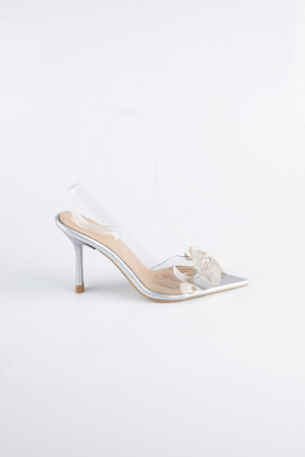 Party-Schuhe Leder Silber AB1145