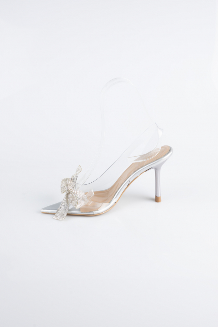 Party-Schuhe Leder Silber AB1145