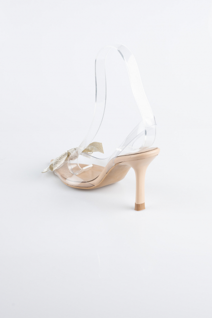Party-Schuhe Leder Hautfarben AB1145